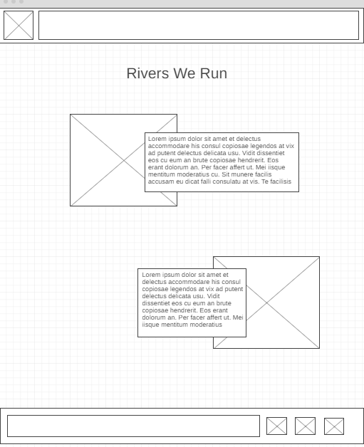 rivers page wireframe